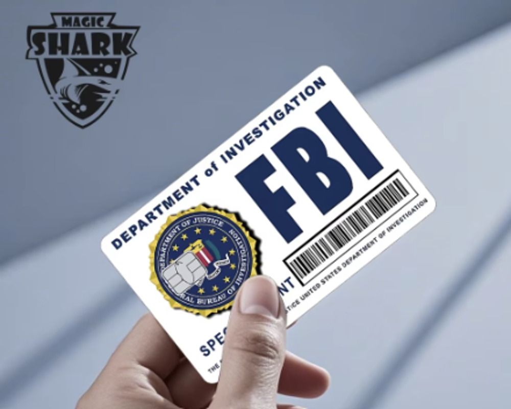 New Magic Shark FBI ID Card Credit Card Skin/Sticker, Space for Small Chip